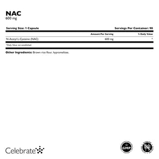 NAC (N-acetil cisteīns), 600 mg, kapsulas