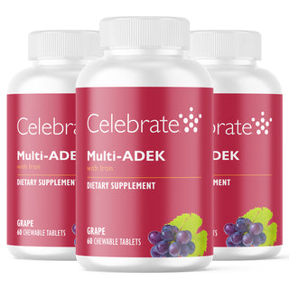 Витамины Multi-ADEK с 60 мг железа, жевательные, Grape