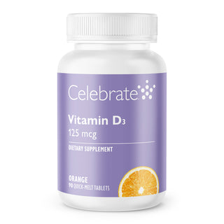 D3 vitamīns 125mcg (5 000 SV), ātri kūstošs, apelsīnu krāsā