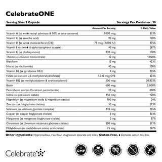 CelebrateONE Bariatric One A Day Multivitamin, без железа