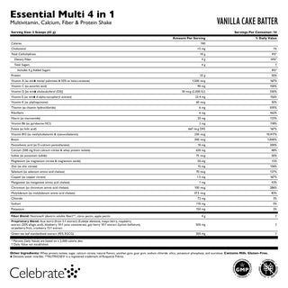 Essential Multi 4 в 1 Мультивитамины с кальцием + протеин, порошок