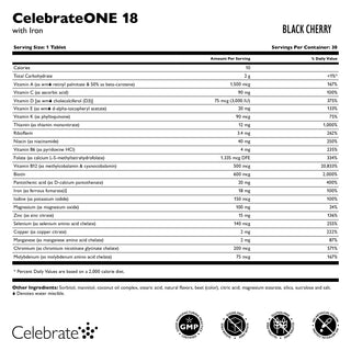 CelebrateONE 18 Multivitamīns ar dzelzi, košļājams, vienu reizi dienā