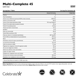 Multi-Complete 45 Bariatric Multivitamīns ar dzelzi, košļājams