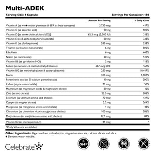 Multi-ADEK vitamīns bez dzelzs, kapsulas