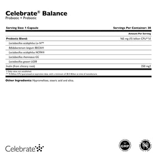 Celebrate® BALANCE Probiotic + Prebiotic, kapsulas