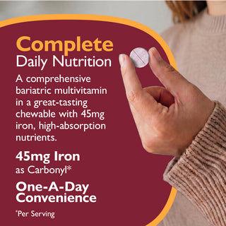 CelebrateONE 45 Multivitamīns ar dzelzi, košļājams, vienu reizi dienā