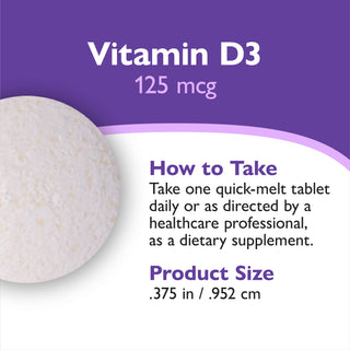 D3 vitamīns 125mcg (5 000 SV), ātri kūstošs, apelsīnu krāsā