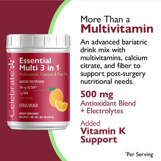 Essential Multi 3 in 1 multivitamīns ar kalciju, dzērienu maisījums