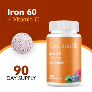 Dzelzs 60 mg + C vitamīns, košļājamā veidā, ogas