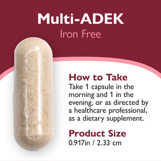 Multi-ADEK vitamīns bez dzelzs, kapsulas