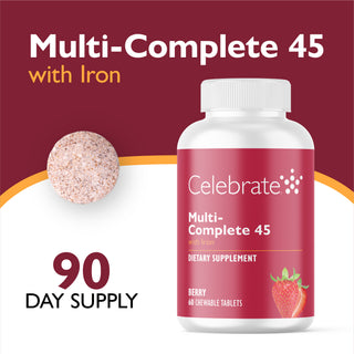 Multi-Complete 45 Bariatric Multivitamīns ar dzelzi, košļājams