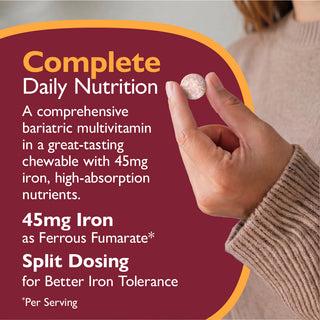 Multi-Complete 45 Bariatric Multivitamīns ar dzelzi, košļājams
