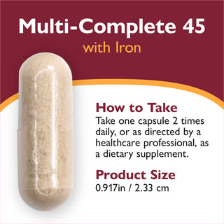 Multi-Complete 45 Bariatric Multivitamīns ar dzelzi, kapsulas