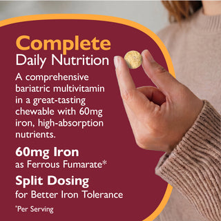 Multi-Complete 60 Bariatric Multivitamīns ar dzelzi, košļājams, tropisks