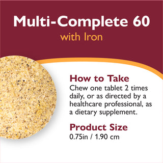 Multi-Complete 60 Bariatric Multivitamīns ar dzelzi, košļājams, tropisks